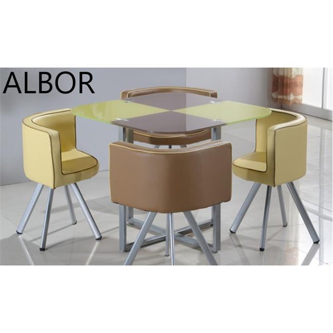 שולחן בז' וחום דגם DTS80 - אלבור רהיטים
