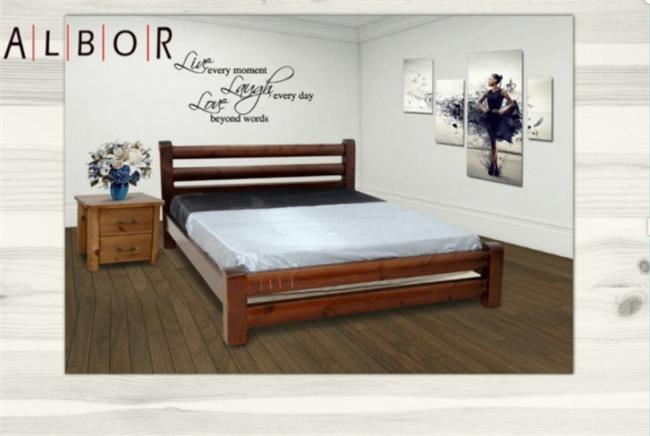 מיטה זוגית מעץ מלא דגם מארס - אלבור רהיטים