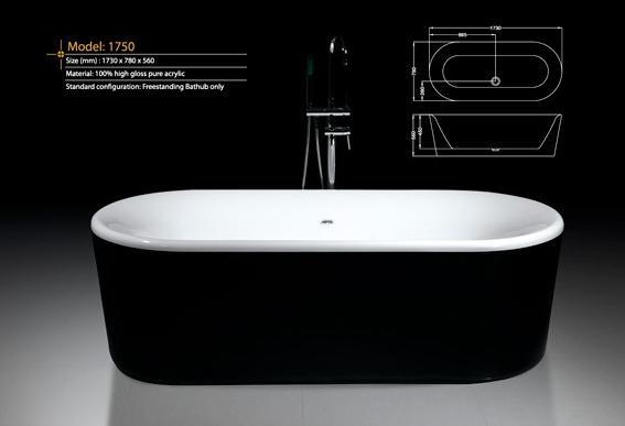 אמבטיה שחורה אקרילית - אביטל דיזיין