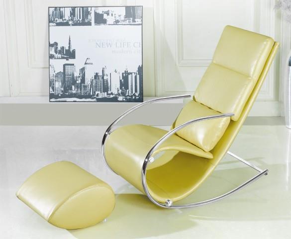 כורסא יוקרתית צהובה - כסא נדנדה