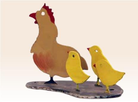 פסל תרנגולת ואפרוחים - ראובן גפני - Reuven Gafni