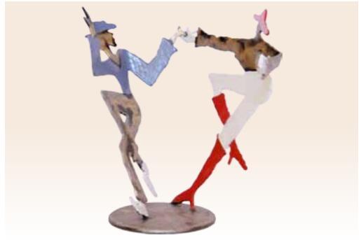 פסל רקדנים צבעוניים - ראובן גפני - Reuven Gafni