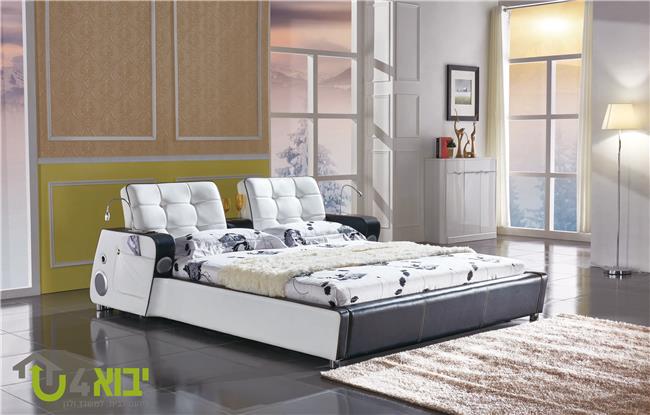 מיטה זוגית מעוצבת דגם ריף עם מערכת ותאורת לילה - יבוא 4 יו