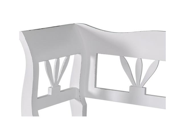 ספסל לבן גב גבוה - פנטהאוז BASIC