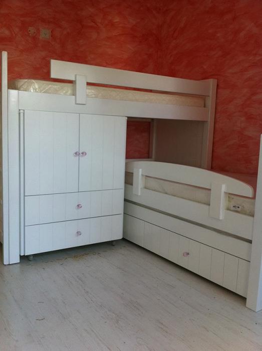 מיטת קומותיים לבנה - מיקול רהיטים