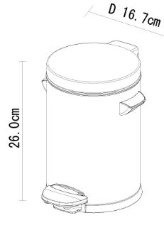 פח אשפה עגול לבן לשירותים אקו 3 ליטר - א.ישראלי