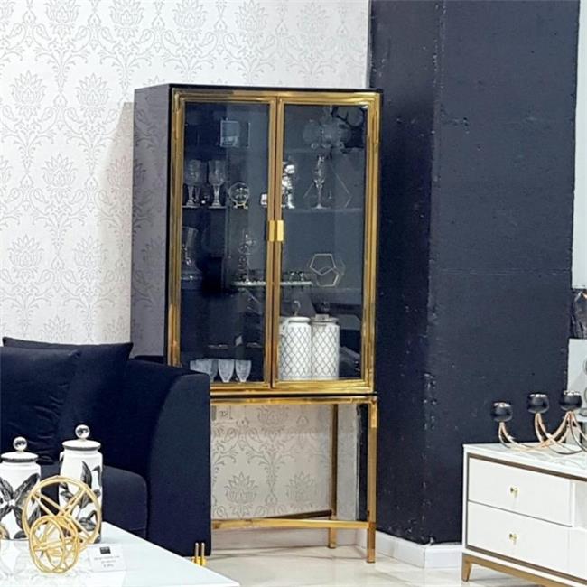 ויטרינה דגם הוגו זהב שחור - רקפת ספיר-רשת חנויות לעיצוב הבית