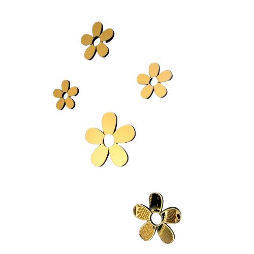 סט 5 פרחים מראה זהב - רקפת ספיר-רשת חנויות לעיצוב הבית