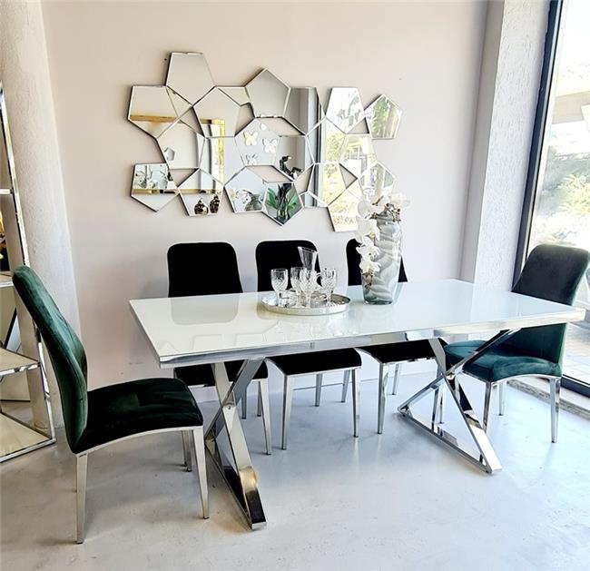 שולחן פינת אוכל דגם איסלנד בסיס נירוסטה - רקפת ספיר-רשת חנויות לעיצוב הבית