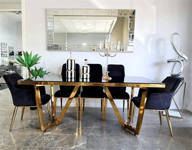 שולחן פינת אוכל דגם קרוז בסיס זהב - רקפת ספיר-רשת חנויות לעיצוב הבית