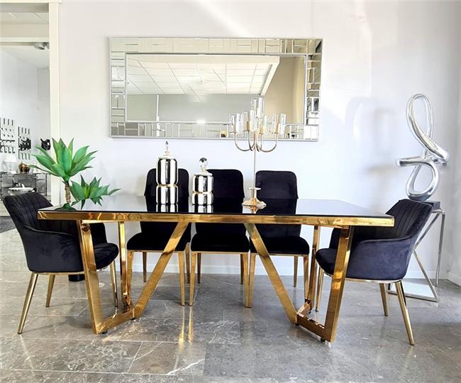 שולחן פינת אוכל דגם קרוז בסיס זהב - רקפת ספיר-רשת חנויות לעיצוב הבית