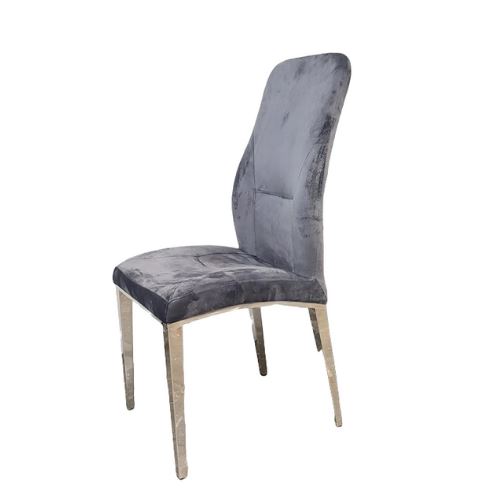 כיסא בריסל כסוף אפור קטיפה - רקפת ספיר-רשת חנויות לעיצוב הבית