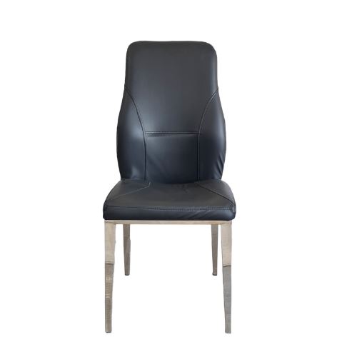 כיסא בריסל כסוף שחור דמוי עור - רקפת ספיר-רשת חנויות לעיצוב הבית