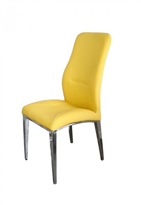 כיסא בריסל כסוף צהוב דמוי עור - רקפת ספיר-רשת חנויות לעיצוב הבית