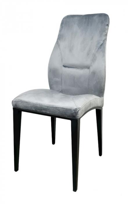 כיסא בריסל עם בסיס מתכת ריפוד אפור קטיפה - רקפת ספיר-רשת חנויות לעיצוב הבית