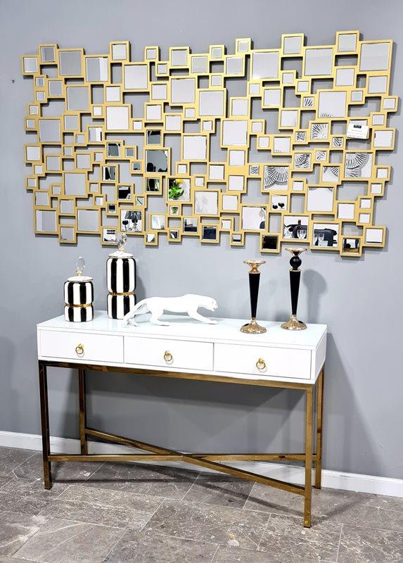 קונסולה בליסימו זהב לבן - רקפת ספיר-רשת חנויות לעיצוב הבית