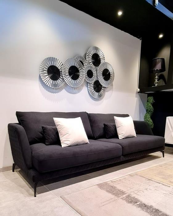 ספה דגם פירנצה 2.6 מ' צבע שחור - רקפת ספיר-רשת חנויות לעיצוב הבית