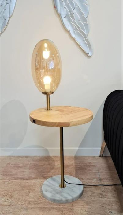 שולחן צד עם תאורה ומטען מובנה - רקפת ספיר-רשת חנויות לעיצוב הבית