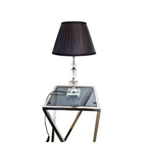 מנורה שולחנית קריסטל דגם 10-2 אהיל שחור - רקפת ספיר-רשת חנויות לעיצוב הבית