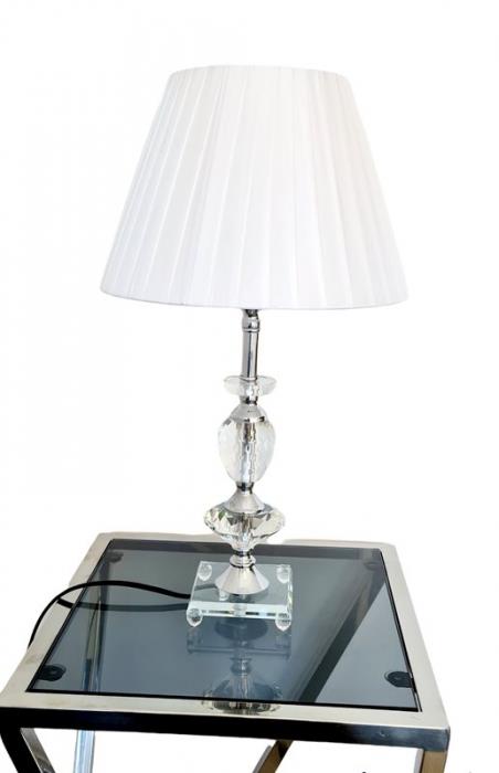 מנורה שולחנית קריסטל דגם 10-2 אהיל לבן - רקפת ספיר-רשת חנויות לעיצוב הבית