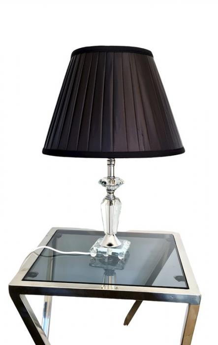 מנורה שולחנית קריסטל בינוני 10-13 אהיל שחור - רקפת ספיר-רשת חנויות לעיצוב הבית