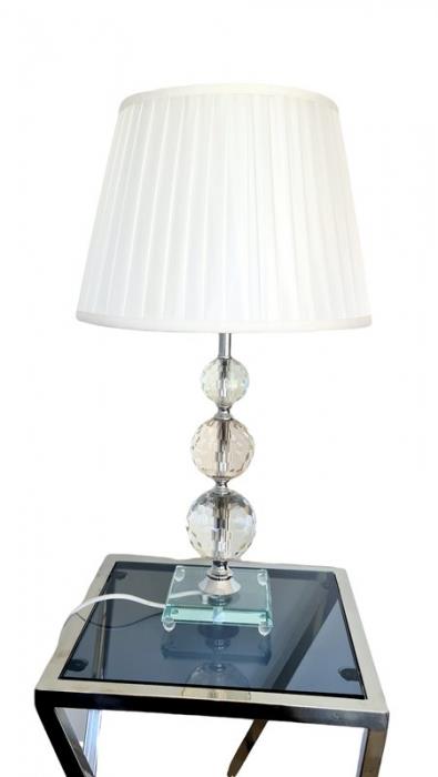 מנורה שולחנית קריסטל ענק אהיל לבן - רקפת ספיר-רשת חנויות לעיצוב הבית