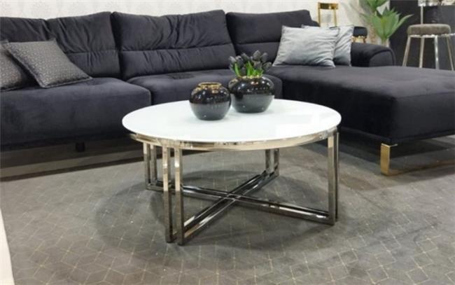 שולחן סלון דגם דומיניק כסוף לבן - רקפת ספיר-רשת חנויות לעיצוב הבית