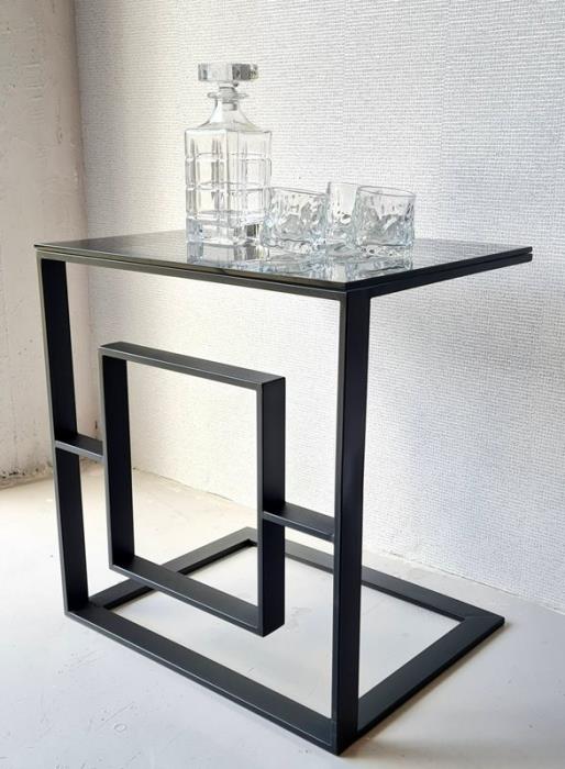 שולחן צד דגם אלסקה בסיס מתכת שחור - רקפת ספיר-רשת חנויות לעיצוב הבית