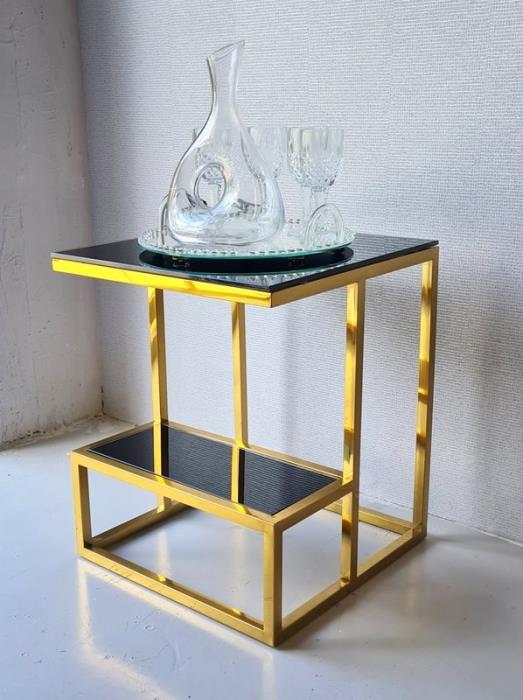 שולחן צד דגם ניק זהב שחור - רקפת ספיר-רשת חנויות לעיצוב הבית
