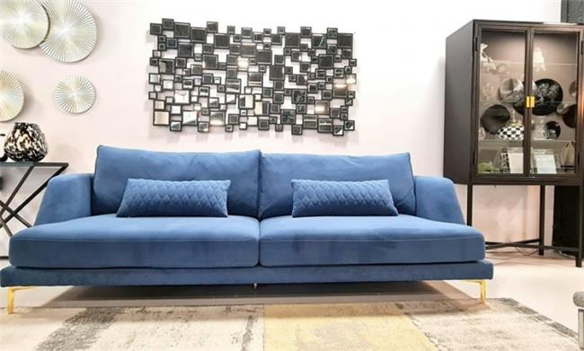 ספה דגם פירנצה 2.6 מ' צבע כחול - רקפת ספיר-רשת חנויות לעיצוב הבית