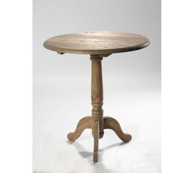 שולחן קפה עגול מעץ אלמ - איפאה