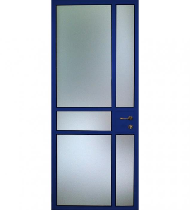 דלת בלגית כחולה - אלומטל מעטפת לבניין בע"מ
