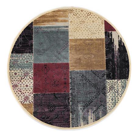 שטיח עגול מרובעים צבעוניים - ראגס שטיחים