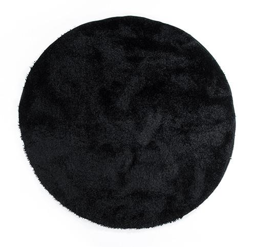 שטיח שאגי עגול ברוז' שחור - ראגס שטיחים