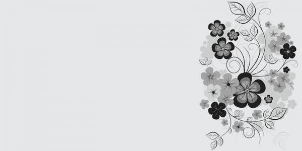 פרחים שחור לבן בהדפסה על זכוכית - א.ר. שיווק