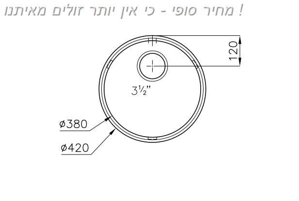 כיור נירוסטה עגול - קונקס קרמיקה בע"מ