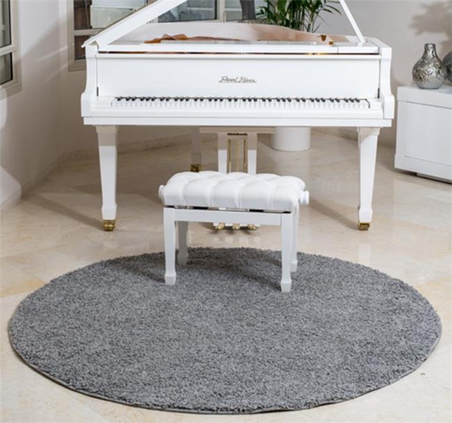 שטיח שאגי עגול אפור בהיר - buycarpet