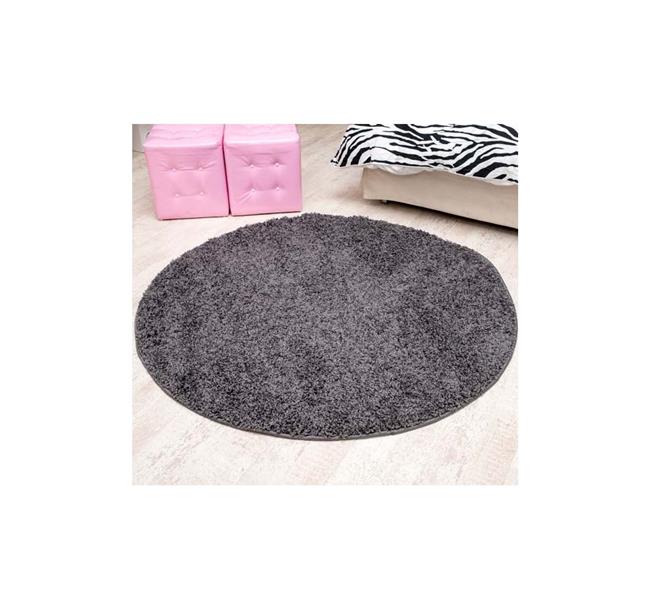 שטיח שאגי עגול אפור כהה - buycarpet