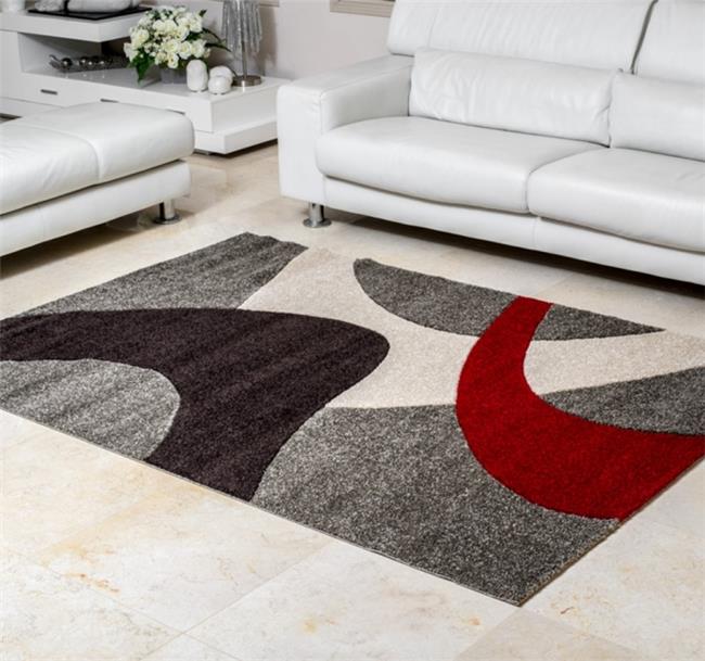 שטיח גלים אפור אדום - buycarpet