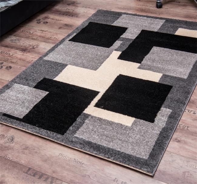 שטיח ריאליטי ריבועים אפור שחור לבן - buycarpet