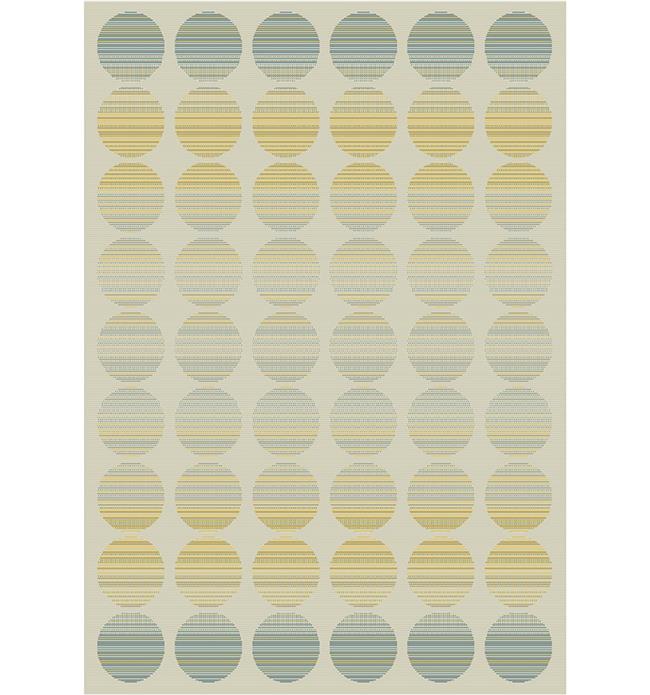 שטיח עיגולים צהוב כחול - buycarpet