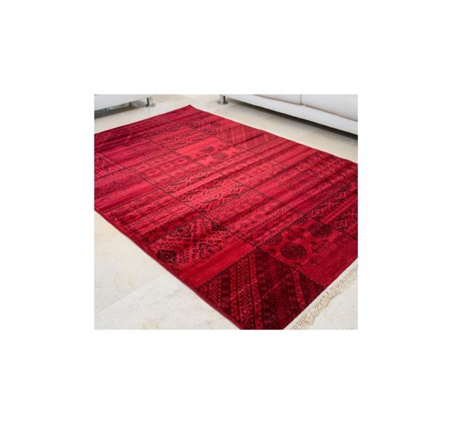 שטיח אפגן ריבועים אדום - buycarpet