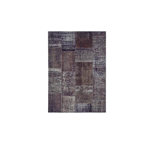 שטיח פאטצ' אפור סגלגל בעבודת יד - buycarpet
