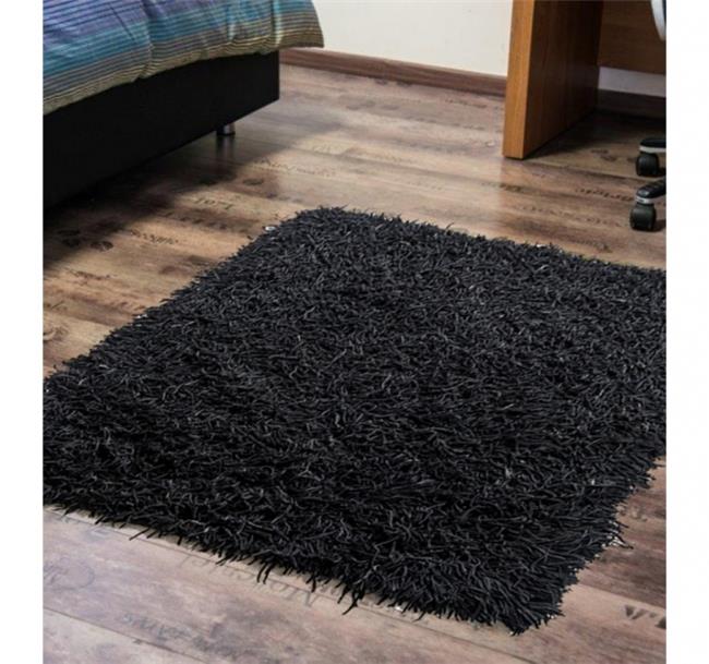 שטיח ספגטי עור שחור - buycarpet