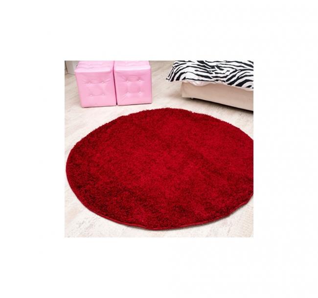 שטיח שאגי אדום עגול - buycarpet