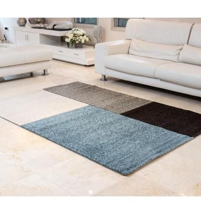שטיח מלבנים כחול בז' - buycarpet