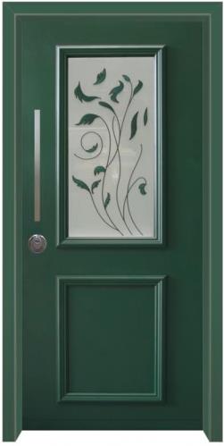 דלת כניסה ויטראז ירוק - דלתות אלון