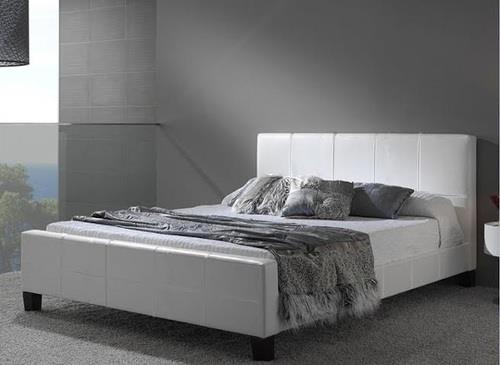 מיטה זוגית מעור אמיתי דגם BLANCO - Garox