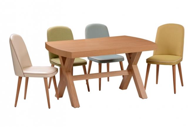 שולחן ברגמו + 4 כסאות - בית אלי - אולם תצוגה לרהיטים