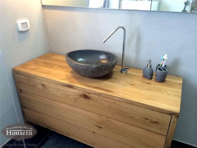 ארון אמבטיה כפרי מעץ - HouseIn